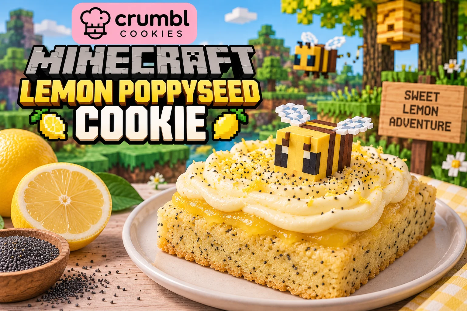 Minecraft Lemon Poppyseed Cookie